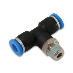 Vibrant Push Lock Vacuum Male Tee Fitting Tube OD 3/16in Male Thread 1/8in NPT