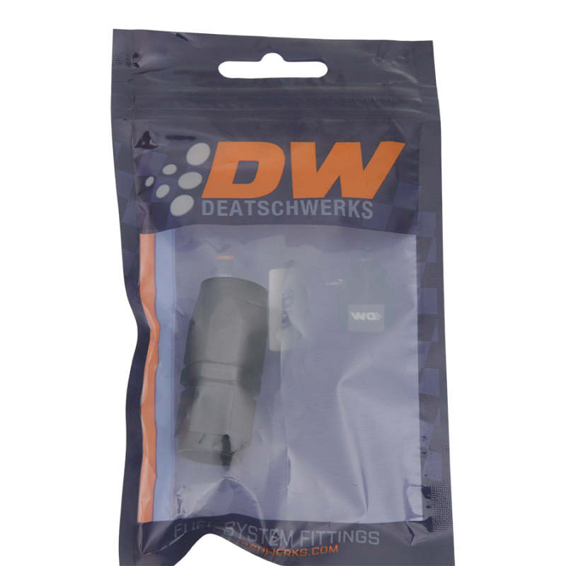 DeatschWerks 6AN Female Swivel Strait Hose End CPE - Anodized Matte Black - Image 3