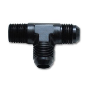 Vibrant -8AN x 3/8in NPT Flare to Pipe On Run Tee Adapter Fitting - Aluminum