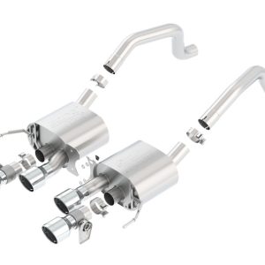 Borla 15 Chevy Corvette C7 ZO6 6.2L w/o AFM w/ NPP ATAK Quad RD RL IC Tips Center Rear Exit Exh