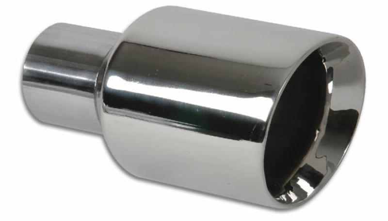 Vibrant 3.5in Round SS Exhaust Tip (Double Wall Angle Cut Beveled Outlet) - Image 2