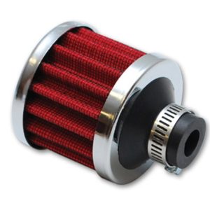 Vibrant Crankcase Breather Filter w/Chrome Cap 2 1/8in 55mm Cone ODx2 5/8in 68mm Tallx1/2in 12mm ID