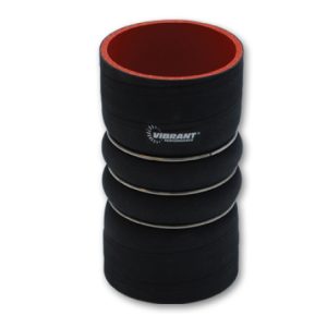 Vibrant 4 Ply Aramid Hump Hose w/3 SS Rings 4.5in ID x 6in Length - Black