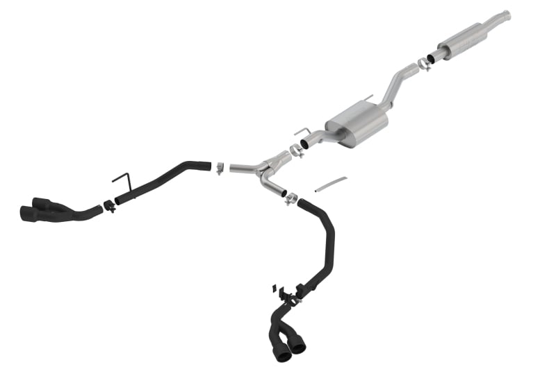 Borla 2020 Jeep Gladiator JT 3.6L V6 AT/MT AWD 2.75-2in ATAK Catback Ceramic Blk Tailpipe & Tips - Image 4