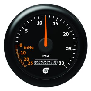 Innovate MTX Analog 30 PSI Vacuum/Boost Gauge Kit - Black Faceplate