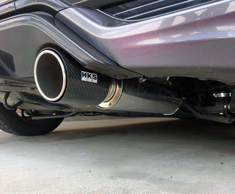 HKS Hi-Power Muffler 2014+ Honda Fit Sport GK5 w/ Carbon Tips - Image 2