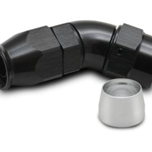 Vibrant 45 Degree One Piece Hose End for PTFE Lined Hose Size -12AN