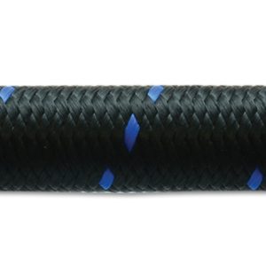 Vibrant -10 AN Two-Tone Black/Blue Nylon Braided Flex Hose (10 foot roll)