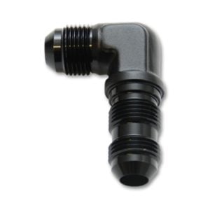 Vibrant -16AN Bulkhead Adapter 90 Deg Elbow Fitting - Anodized Black
