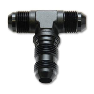 Vibrant -8AN Bulkhead Adapter Tee Fitting - Anodized Black Only