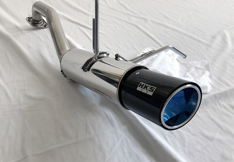 HKS Hi-Power Muffler 2014+ Honda Fit Sport GK5 w/ Carbon Tips - Image 3