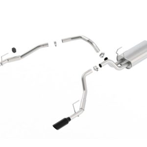 Borla 09-17 Ram 1500 5.7L V8 5in Single Tip Black Chrome Cat-Back Touring Exhaust Through Bumper