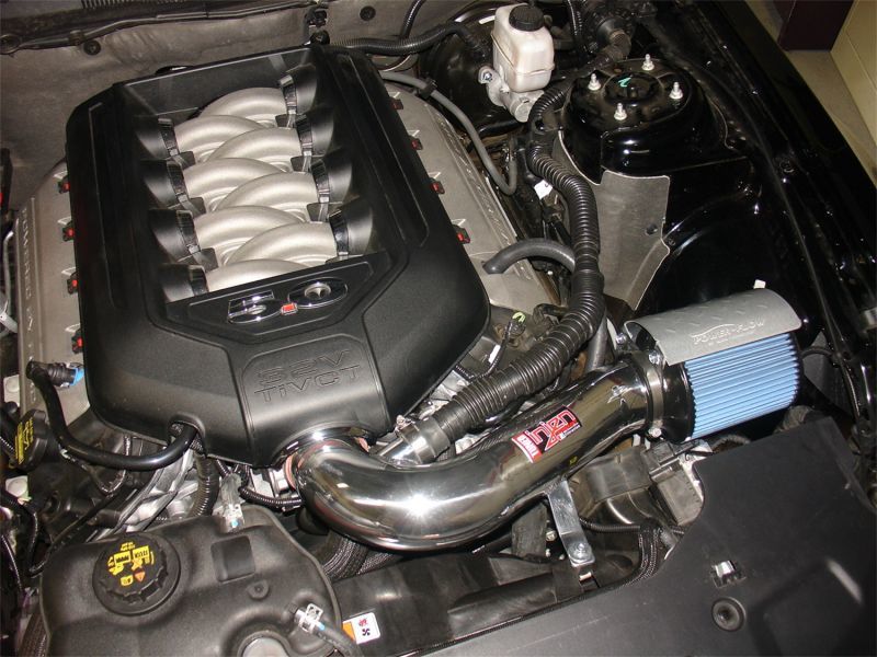 Injen 11 Ford Mustang GT V8 5.0L Power-Flow Wrinkle Blk Short Ram Air Intake w/ MR Tech/Heat Shield - Image 4