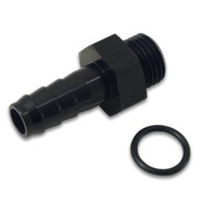 Vibrant Aluminum Male -6AN ORB to 5/16in Barb w/O-Ring - Anodized Black
