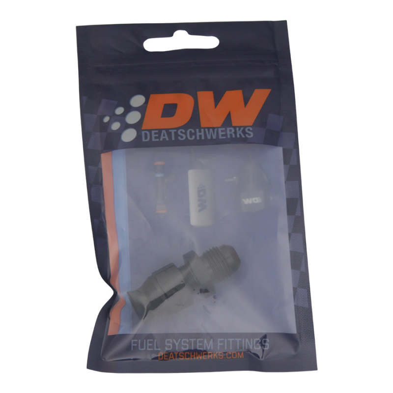 DeatschWerks 6AN Male Flare to 5/16in Hardline Compression Adapter - Anodized Matte Black - Image 2