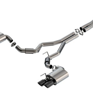Borla 2024 Ford Mustang GT 5.0L V8 w/ Active Exhaust S-Type Cat-Back Exhaust System - Black Chrome