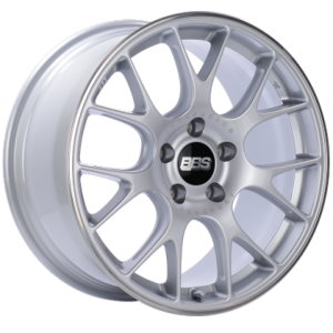 BBS CH-R 19x8.5 5x130 ET51 CB71.6 Brilliant Silver Polished Rim Protector Wheel w/Motorsport Etching