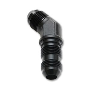 Vibrant -4AN Bulkhead Adapter 45 Degree Elbow Fitting - Anodized Black Only