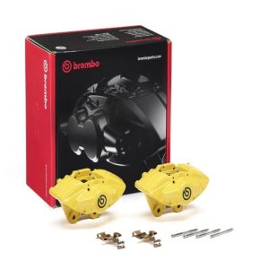 Brembo OE BMW 16-21 M2/17-18 M3/17-20 M4 Hydraulic Rear X-Style Brake Calipers - Yellow