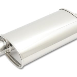 Vibrant StreetPower Oval Muffler 3.50in Inlet/Outlet (Offset-Center)