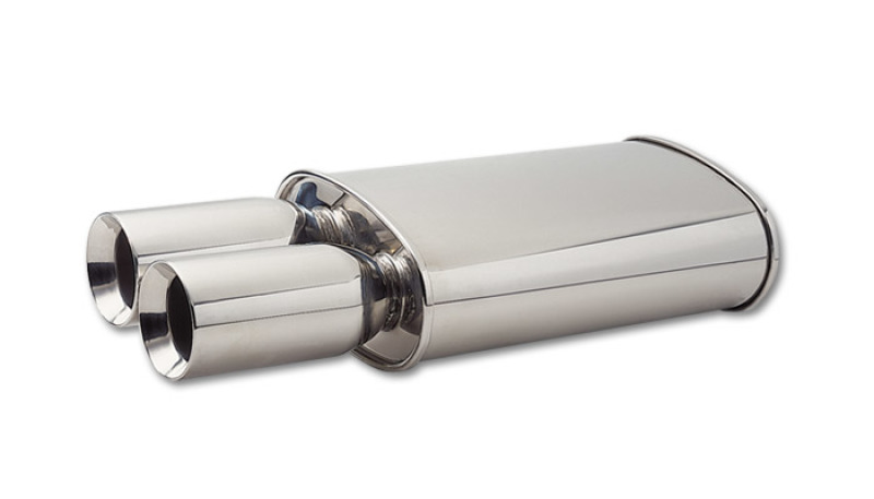Vibrant StreetPower Turbo Oval Muff w/ Dual 3.5in Round Tips Straight Cut Bev Edge 3in inlet I.D. - Image 2