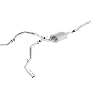 Borla 14 Silv/Sierra C/B Exh S-Type 1500 5.3L V8 AT/MT 2&4WD Ext Cab Split Side Exit