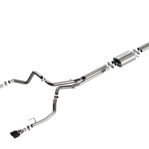 Borla 24-25 Chevy Silverado 1500 (6.2L V8) S-Type Cat Back - 3.5in Black Chrome Tips