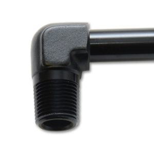 Vibrant 1/8 NPT to 1/4in Barb Straight Fitting 90 Deg Adapter - Aluminum