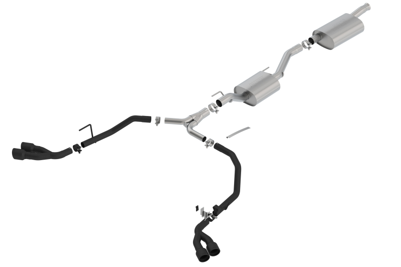 Borla 2020 Jeep Gladiator JT 3.6L V6 AT/MT AWD 2.75-2in Touring Catback Ceramic Blk Tailpipe & Tips - Image 4