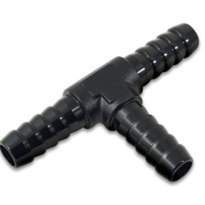 Vibrant 3/16in Barbed Tee Adapter - Black Anodized