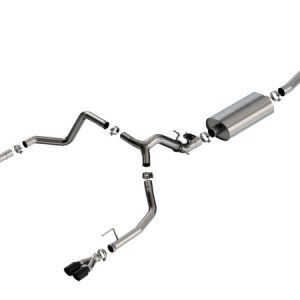 Borla 2024 Chevy Silverado 1500 6.2L V8 Touring Catback Exhaust w/ Simulator - Black Chrome