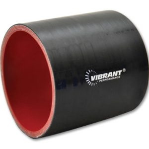 Vibrant 2-3/8in I.D. x 3in Long Gloss Black Silicone Hose Coupling