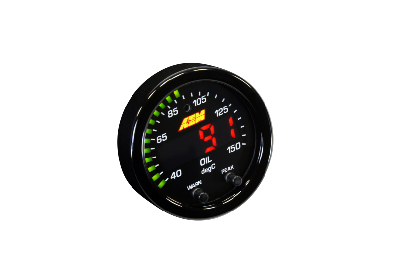 AEM X-Series Temperature 100-300F Gauge Kit (ONLY Black Bezel and Water Temp. Faceplate) - Image 2
