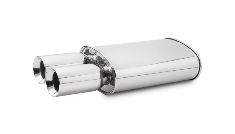 Vibrant StreetPower Turbo Oval Muff w/ Dual 3.5in Round Tips Straight Cut Bev Edge 3in inlet I.D. - Image 4