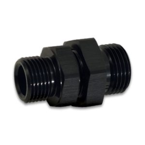 Vibrant -10AN to -10AN Male to Male Union Adapter - Anodized Black