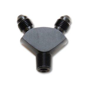 Vibrant -3AN x -3AN x 1/8in NPT Y-Adapter Fitting - Aluminum