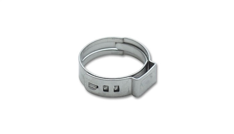 Vibrant One Ear Stepless Pinch Clamps 20.3-23.5mm clamping range (Pack of 10) SS 7mm band width