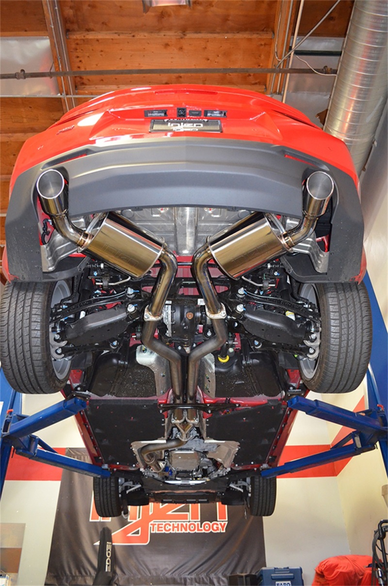 Injen 16-20 Chevy Camaro 2.0L 4 Cyl Full 3in Cat-Back Stainless Steel Exhaust w/SS Flanges & Y Pipe - Image 4