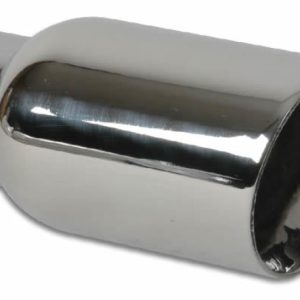 Vibrant 2.5in ID Single 4in OD Round SS Exhaust Tip (Double Wall Angle Cut)