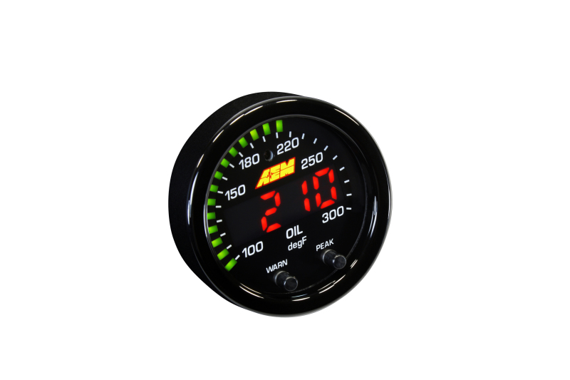 AEM X-Series Temperature 100-300F Gauge Kit (ONLY Black Bezel and Water Temp. Faceplate) - Image 6