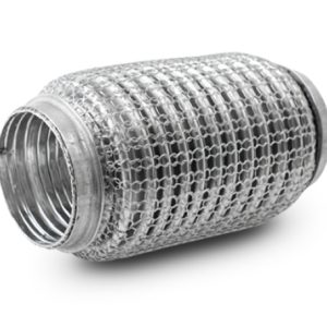Vibrant SS Flex Coupling w/ Interlock Liner and Mesh Braid 2.25in Inlet/Outlet x 6in long