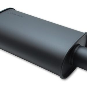 Vibrant StreetPower FLAT BLACK Oval Muffler with Single 4in Outlet - 4in inlet I.D.