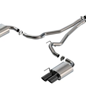 Borla 2024 Ford Mustang 2.3L Ecoboost S-Type Black Chrome Catback Exhaust w/ Quad Tips - Non-Active