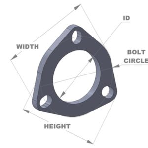Vibrant 3-Bolt T304 SS Exhaust Flanges (2.5in I.D.) - 5 Flange Bulk Pack