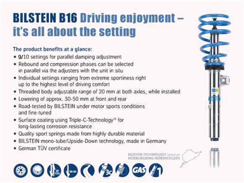 Bilstein B16 (PSS10) 13-15 BMW 320i/13-14 328i/335i /14-15 428i/435i Front & Rear Perf Susp System - Image 8