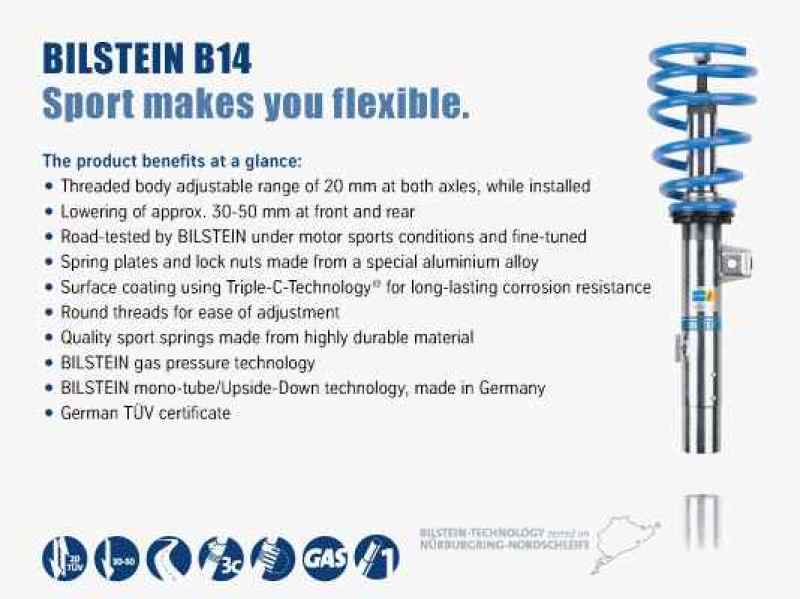 Bilstein B14 2005 Mini Cooper Base Convertible Front and Rear Suspension Kit - Image 6