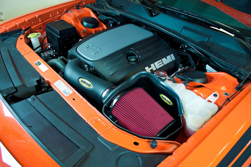 Airaid 11-14 Dodge Charger/Challenger MXP Intake System w/ Tube (Oiled / Red Media) - Image 2